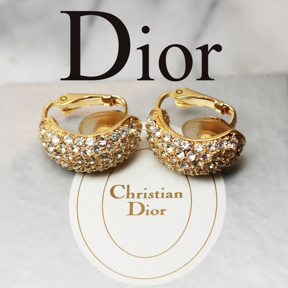 ⚜️ Vintage Christian Dior© Clear Crystal Earrings - Picture 15 of 16